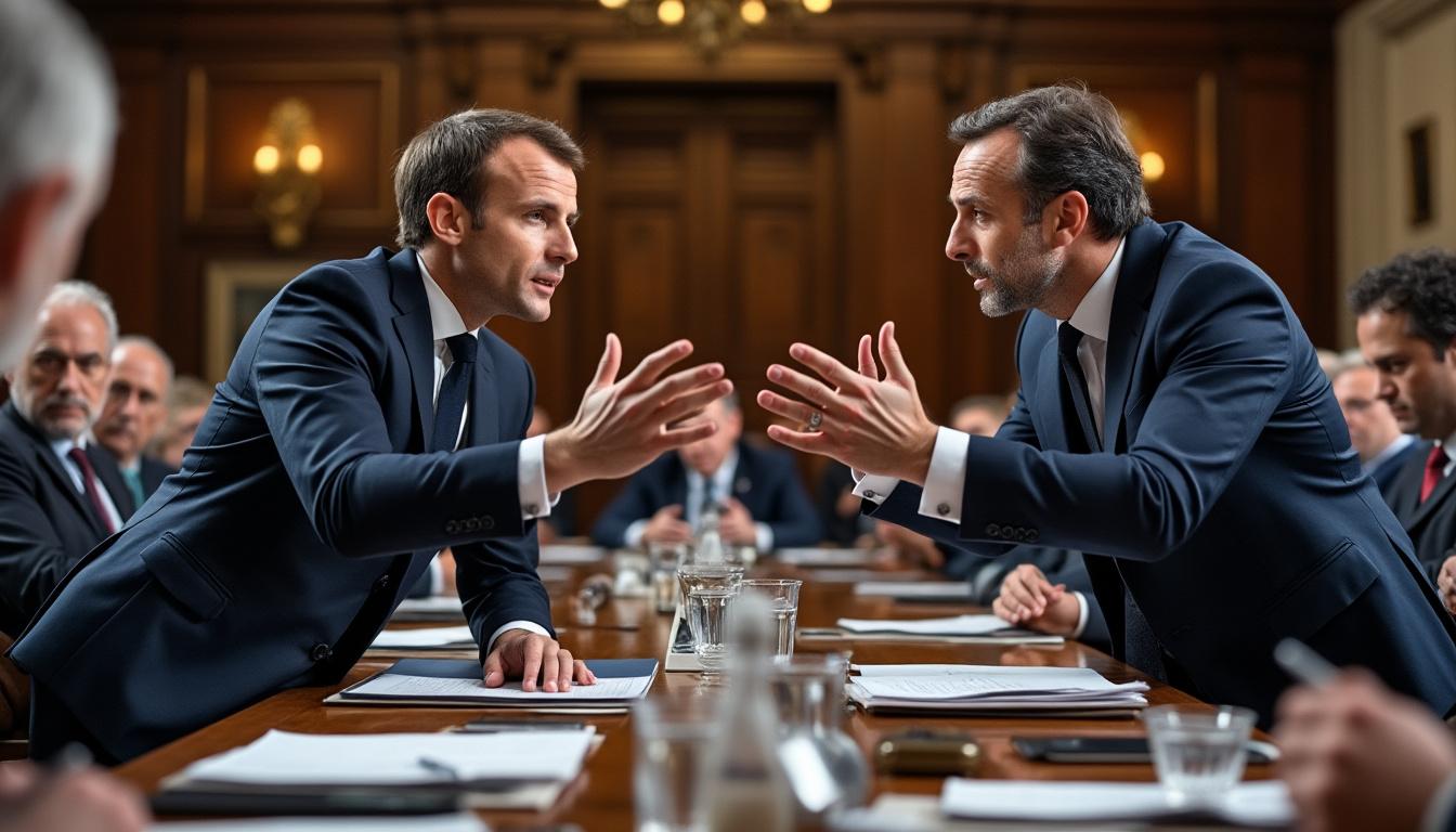découvrez l'échange captivant entre emmanuel macron et bruno retailleau lors du dernier conseil des ministres, où des débats animés ont mis en lumière des positions divergentes sur des enjeux cruciaux. une plongée au cœur de la politique française.