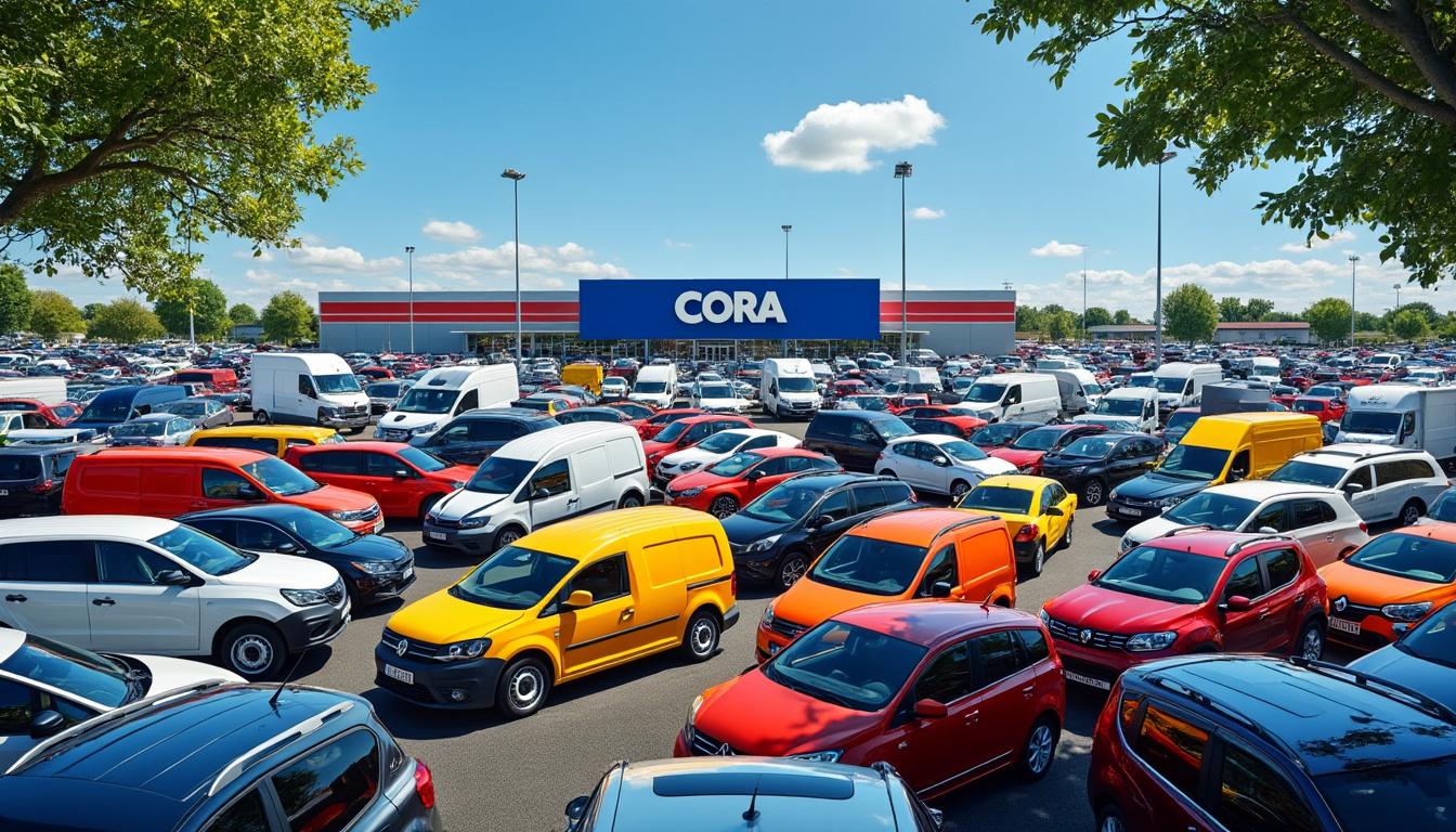 découvrez la scène surprenante d’un enchevêtrement insolite de voitures sur le parking de cora à saint-quentin. un incident rare qui intrigue clients et passants !