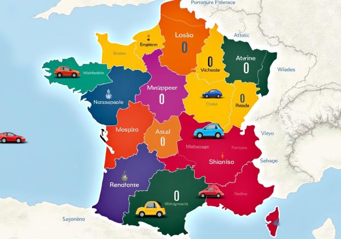 découvrez notre comparatif des tarifs d'assurance auto pour les jeunes conducteurs : analyse des écarts de prix selon les départements, avec carte interactive pour visualiser facilement les différences.