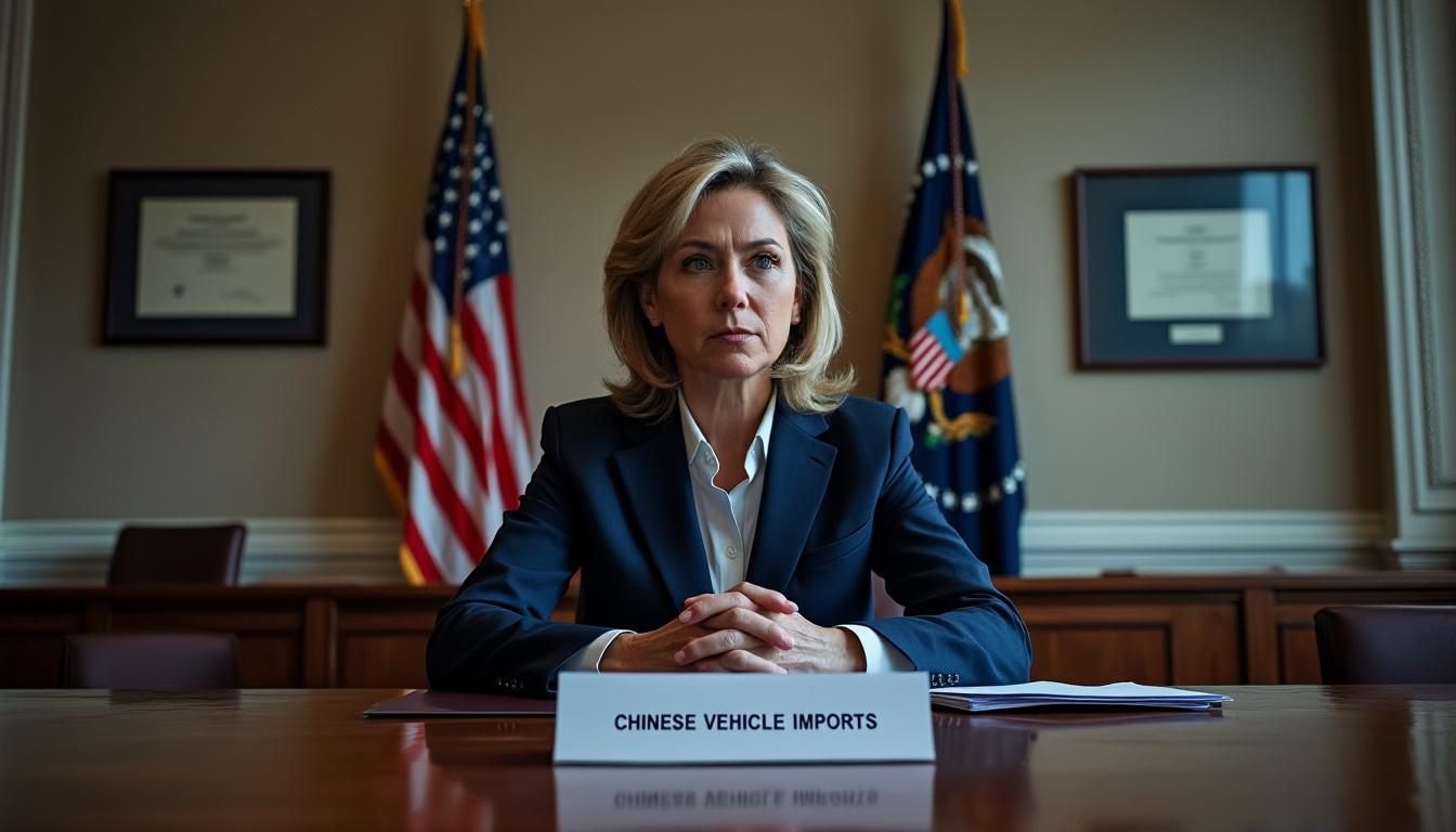 d'après des sources, l'administration trump met de côté une haute fonctionnaire en charge de l'interdiction des véhicules chinois, révélant des tensions internes sur cette mesure.