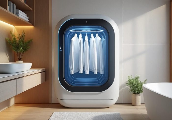découvrez l'appareil révolutionnaire japonais qui remplace l'étendoir et le sèche-linge, offrant un séchage du linge rapide et efficace directement dans la salle de bains.