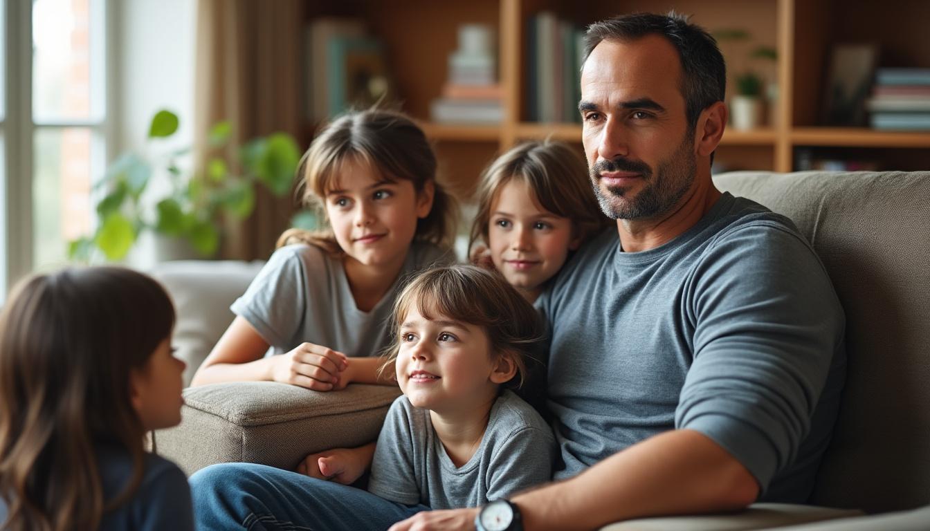 jean dujardin révèle sa philosophie éducative pour ses quatre enfants, jeanne, alice, simon et jules, en partageant la règle d'or qui guide les valeurs et l'harmonie au sein de sa famille.